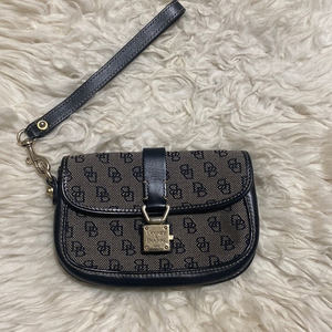 Vintage Dooney & Bourke Push‎ Lock Signature Monogram Wristlet